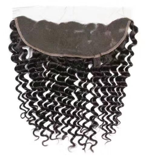 Dentelle frontale en cheveux vierges bruts ondulés 4×13-16-22"