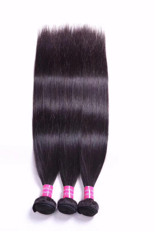 Cheveux vierges bruts raides 8"-34