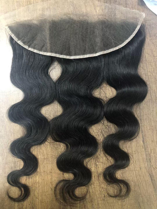 Dentelle frontale ondulée en cheveux vierges bruts 4×13 -14"-22"