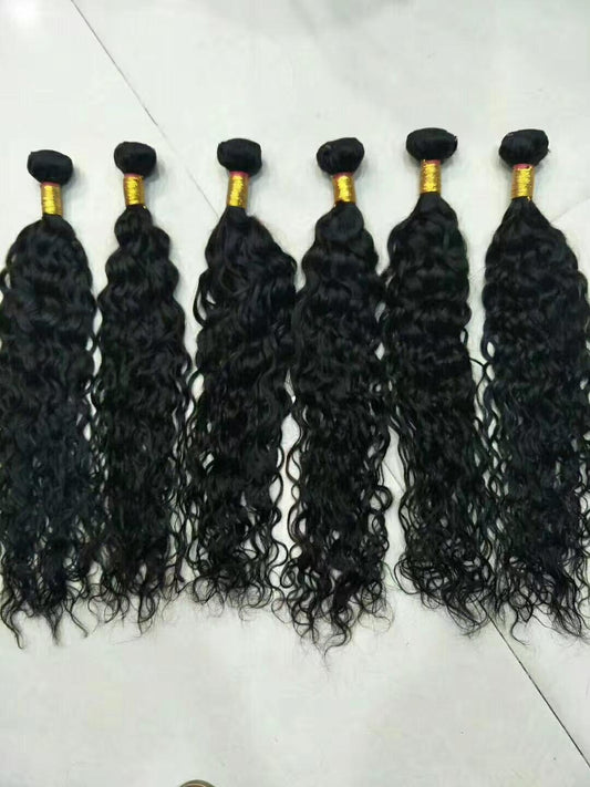 Extension de cheveux vierges ondulés bruts - 12"-32"