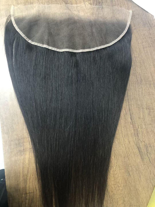 Frontal en dentelle lisse à cheveux bruts 4×13 droit...14"-22