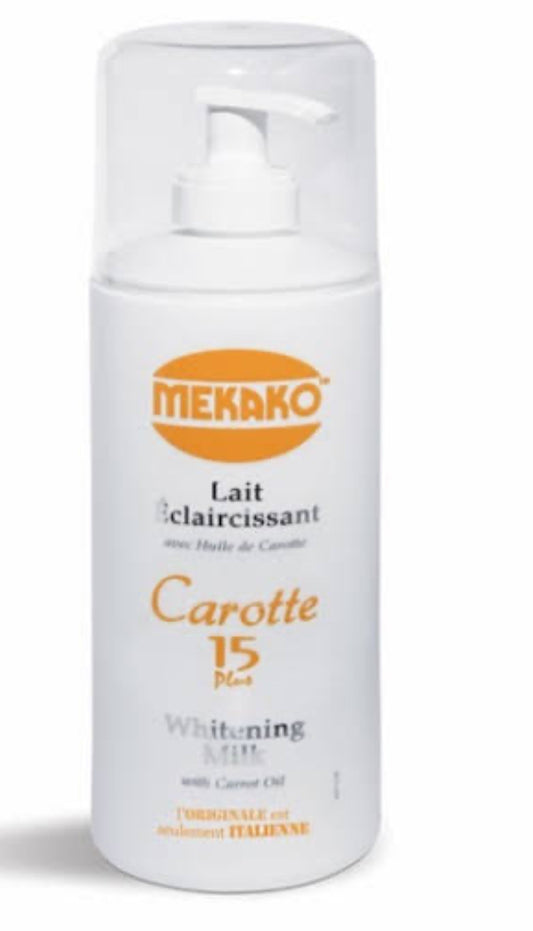 Lait éclaircissant pour le corps Mekako Carrot 15Plus 400 ml