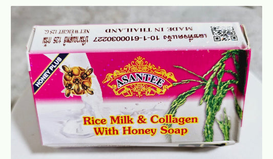 Savon au lait de riz et collagène avec miel