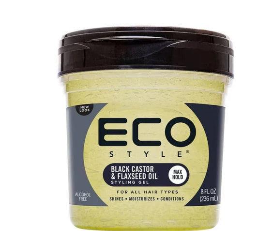 Gel coiffant à l'huile de ricin noir et de lin Eco Style