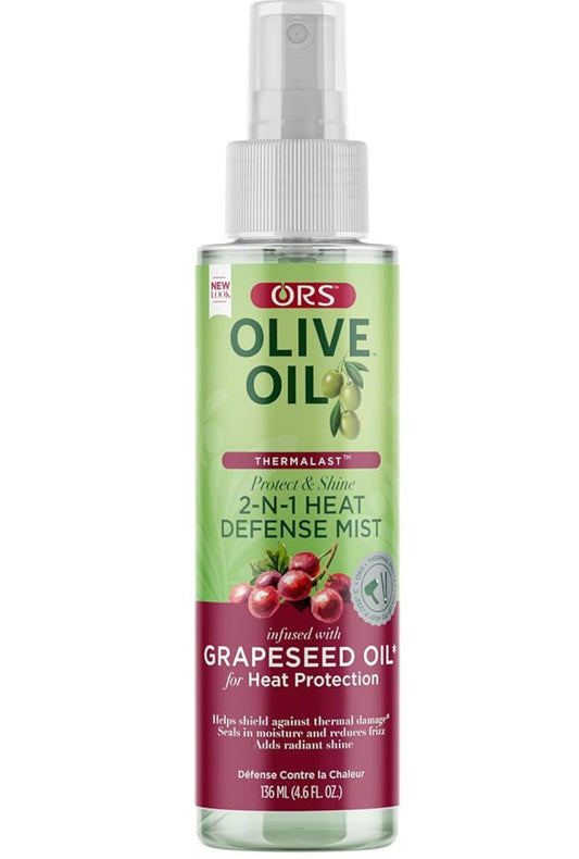 Brume de protection contre la chaleur ORS Olive Oil Thermalast 2-N-1 infusée à l'huile de pépins de raisin pour une protection contre la chaleur