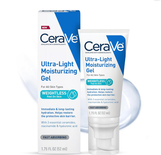 CeraVe Ultra-Light Moisturizing Gel, Hydrating Gel Face Moisturizer For Men & For Women with Ceramides,