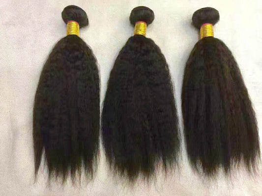 Raw virgin hair Kinky straight (kinky liss) tissage cheveux crepus