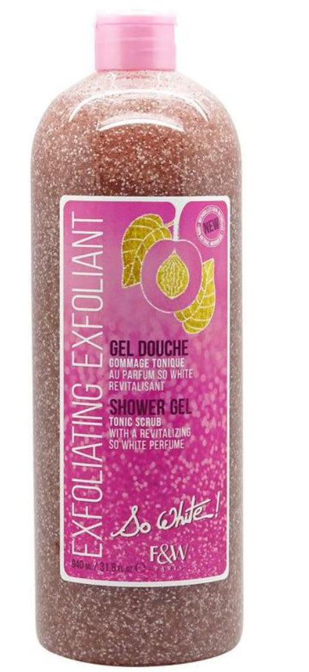 FAIR & WHITE EXFOLIATING EXFOLIANT GEL DOUCHE SHOWER GEL TONIC SCRUB 940ML