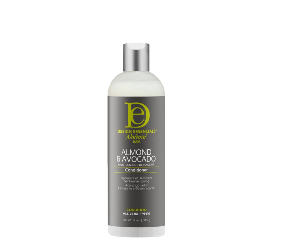 Après-shampoing hydratant et démêlant naturel à l'amande et à l'avocat Design Essentials,